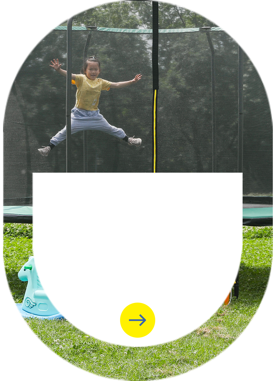 Custom rectangular trampoline with safety net - personalized size and color by Zoshine factory