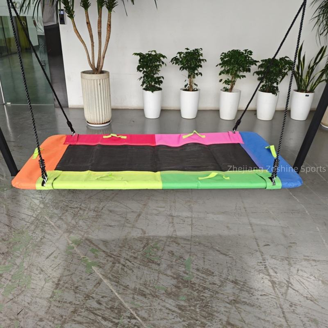 Bunte, sichere, einzigartige, rechteckige Baumschaukel