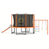 Outdoor-Trampolin mit Schaukel, Rutsche, Basketballkorb
