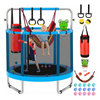 55-Zoll-6-in-1-Kindertrampolin mit Basketballkorb-Boxsack