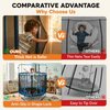 55-Zoll-5-in-1-Kindertrampolin mit Boxsack-Schaukelringen